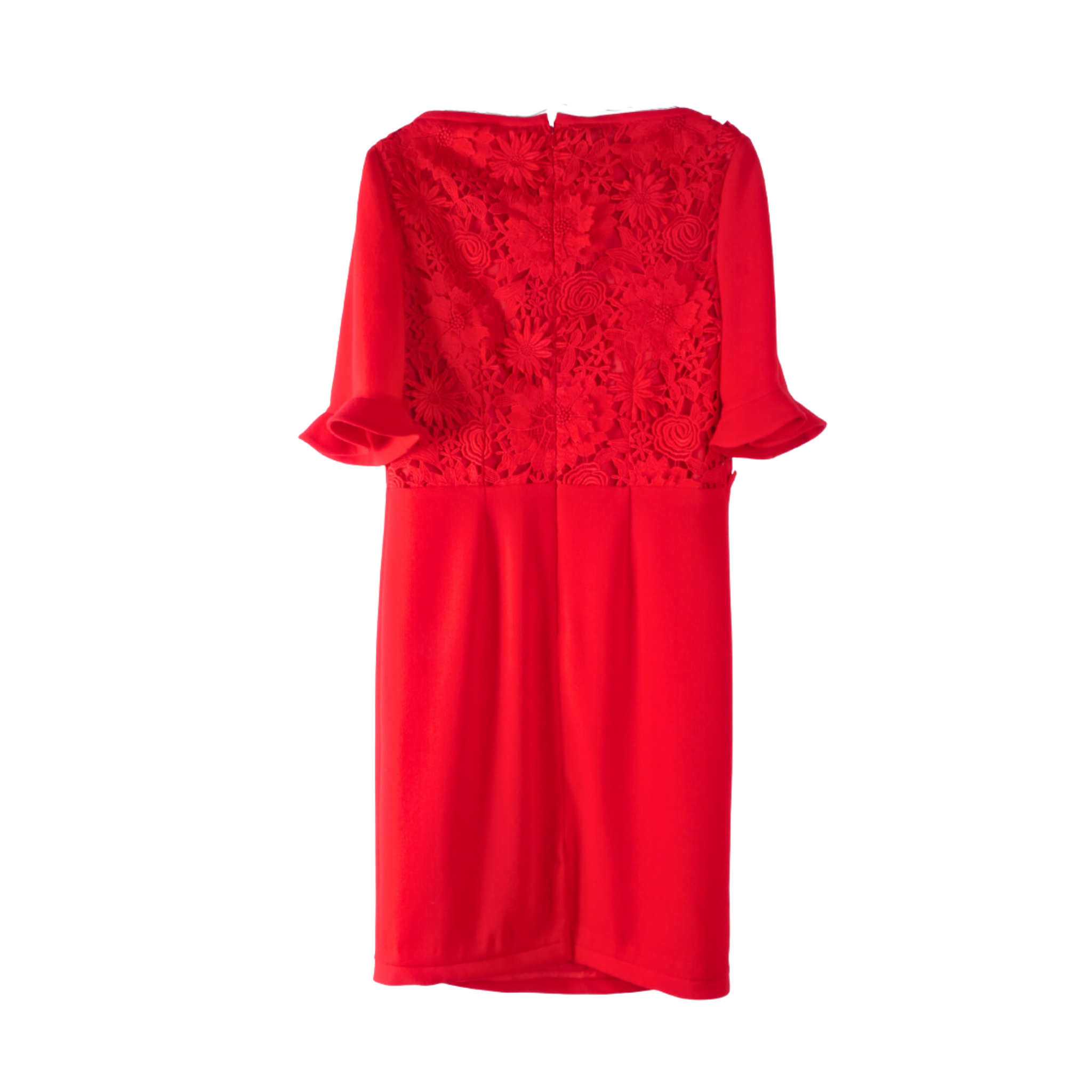 Tubino con fiori in pizzo rosso Gianni Accardi